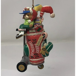 Golf Theme Christmas Tree Ornament 4"‎ Colorful Golf Cart santas Toys "To Dad"